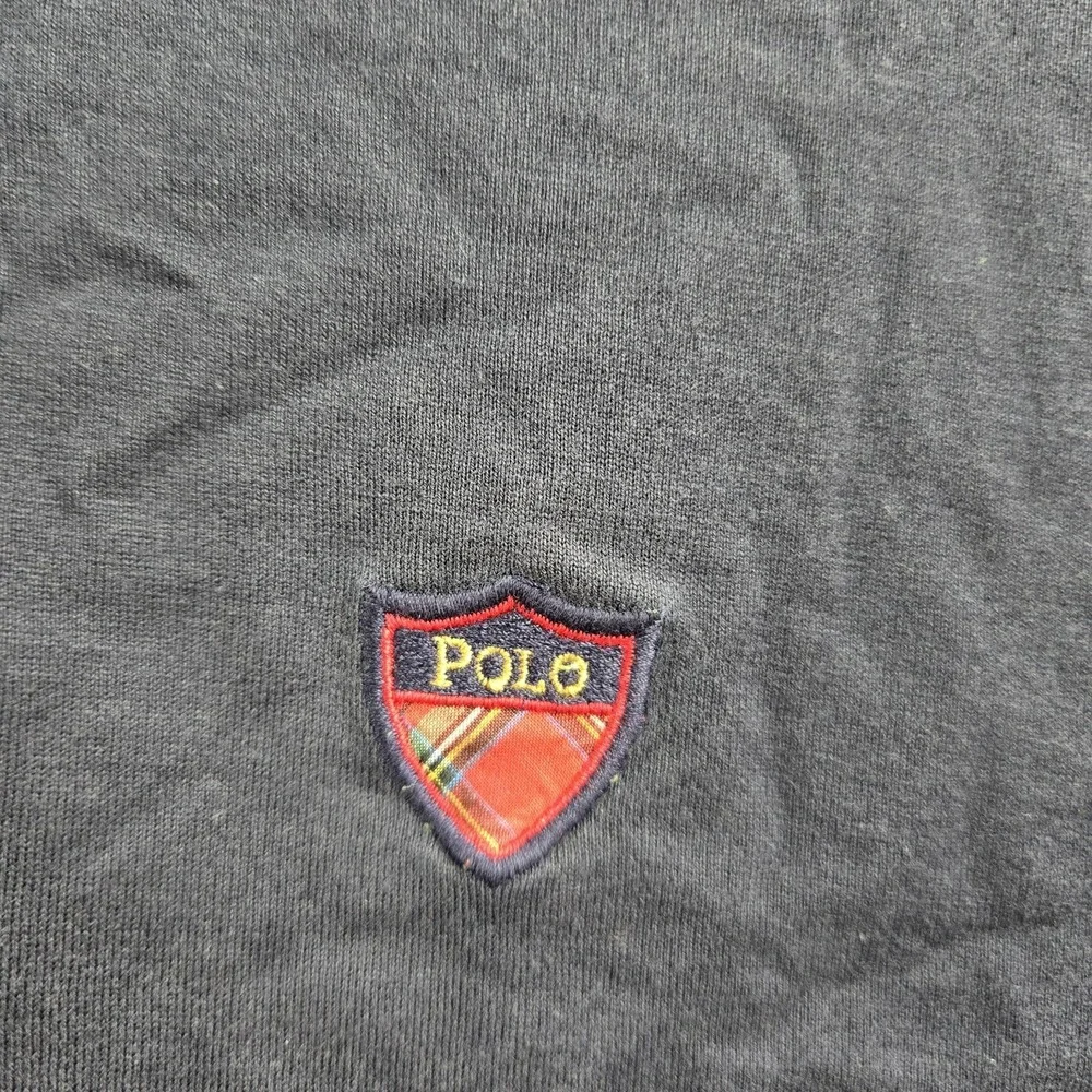 VINTAGE Polo By Ralph Lauren‎ Men Polo XL Blue Logo Embroidery Fine Cotton